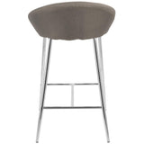 Lumisource Matisse Glam 26" Counter Stool with Chrome Frame and Grey Fabric - Set of 2