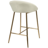 Lumisource Matisse Glam 26" Counter Stool with Gold Frame and Cream Fabric - Set of 2