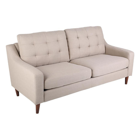 Lumisource Maverick Mid-Century Modern Sofa Upholstered in Light Brown Fabric