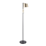 Lumisource Metric Industrial Floor Lamp in Black and Antique Brass