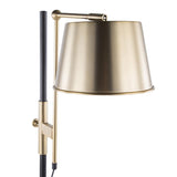 Lumisource Metric Industrial Floor Lamp in Black and Antique Brass