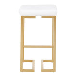Lumisource Midas 26" Contemporary-glam Counter Stool in Gold with White Velvet Cushion - Set of 2