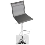 Lumisource Mirage Contemporary Adjustable Barstool with Swivel in Silver