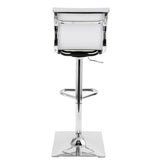 Lumisource Mirage Contemporary Adjustable Barstool with Swivel in White