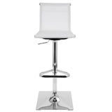 Lumisource Mirage Contemporary Adjustable Barstool with Swivel in White