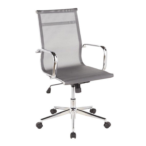 Lumisource Mirage Contemporary Office Chair in Chrome and Silver
