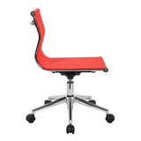 Lumisource Mirage Industrial Office Chair in Chrome and Red