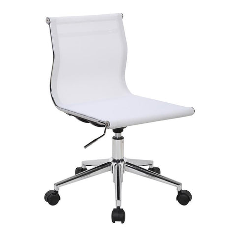 Lumisource Mirage Industrial Office Chair in Chrome and White