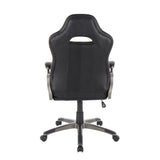 Lumisource Monza Contemporary Office Chair in Gun Metal and Black Faux Leather