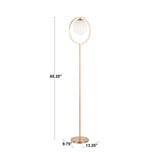 Lumisource Moon Contemporary Floor Lamp in Gold Metal and Frosted Glass