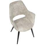 Lumisource Mustang Contemporary Dining/Accent Chair in Beige - Set of 2