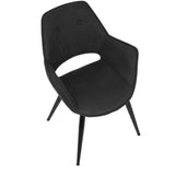 Lumisource Mustang Contemporary Dining/Accent Chair in Black - Set of 2