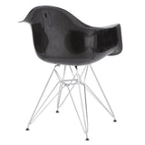 Lumisource Neo Flair Contemporary Dining/Accent Chair in Black and Chrome