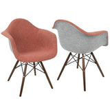 Lumisource Neo Flair Duo Mid-Century Modern Dining/Accent Chair in Red and Grey - Set of 2