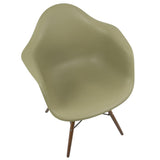 Lumisource Neo Flair Mid-Century Modern Chair in Olive and Espresso - Set of 2