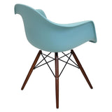 Lumisource Neo Flair Mid-Century Modern Chair in Sea Green and Espresso - Set of 2