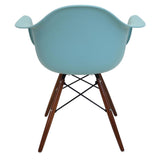 Lumisource Neo Flair Mid-Century Modern Chair in Sea Green and Espresso - Set of 2