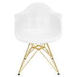 Lumisource Neo Flair Mid-Century Modern Dining/Accent Chair in White and Gold