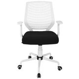 Lumisource Network Contemporary Height Adjustable Office Chair with Swivel White and Black