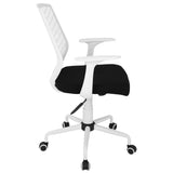 Lumisource Network Contemporary Height Adjustable Office Chair with Swivel White and Black