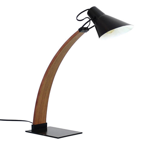 Lumisource Noah Mid-Century Modern Table Lamp in Walnut and Black