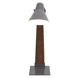 Lumisource Noah Mid-Century Modern Table Lamp in Walnut and Grey