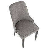 Lumisource Nueva Contemporary Accent/Dining Chair in Black Metal and Grey Fabric - Set of 2