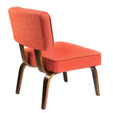 Lumisource Nunzio Mid-Century Modern Accent Chair in Deep Orange Fabric