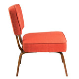 Lumisource Nunzio Mid-Century Modern Accent Chair in Deep Orange Fabric