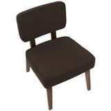 Lumisource Nunzio Mid-Century Modern Accent Chair in Espresso Fabric