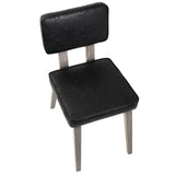 Lumisource Nunzio Mid-Century Modern Dining Chair in Light Grey Wood and Black Faux Leather - Set of 2