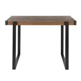 Lumisource Odessa Industrial Counter Table in Black Metal and Brown Wood-Pressed Grain Bamboo