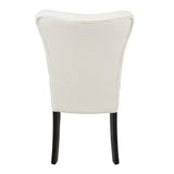 Lumisource Olivia Contemporary Dining Chair in Espresso Wood and Cream Velvet - Set of 2