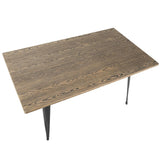 Lumisource Oregon 59" Industrial-Farmhouse Dining Table in Grey and Brown