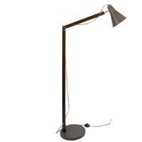 Lumisource Oregon Industrial Adjustable Floor Lamp in Walnut and Grey
