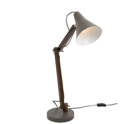 Lumisource Oregon Industrial Adjustable Table Lamp in Walnut and Grey
