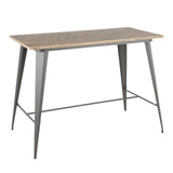 Lumisource Oregon Industrial Counter Table in Grey and Bamboo