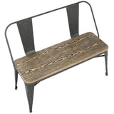 Lumisource Oregon Industrial-Farmhouse Bench in Grey and Brown