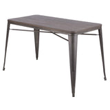 Lumisource Oregon Industrial-Farmhouse Utility Table in Antique and Espresso