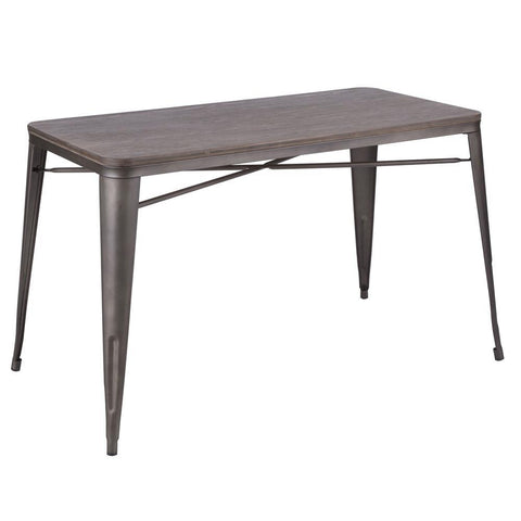 Lumisource Oregon Industrial-Farmhouse Utility Table in Antique and Espresso