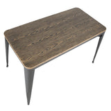 Lumisource Oregon Industrial-Farmhouse Utility Table in Grey and Brown