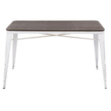Lumisource Oregon Industrial-Farmhouse Utility Table in Vintage White and Espresso
