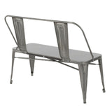 Lumisource Oregon Industrial Metal Dining/Entryway Bench in Clear Brushed Silver
