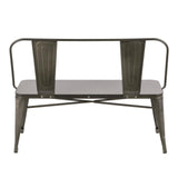 Lumisource Oregon Industrial Metal Dining/Entryway Bench with Antique Finish