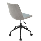 Lumisource Orzo Height Adjustable Task Chair in Black with Blue Denim Fabric