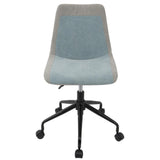 Lumisource Orzo Height Adjustable Task Chair in Black with Blue Denim Fabric