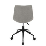 Lumisource Orzo Height Adjustable Task Chair in Black with Orange Denim Fabric