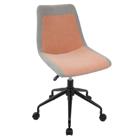 Lumisource Orzo Height Adjustable Task Chair in Black with Orange Denim Fabric