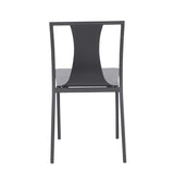 Lumisource Osaka Contemporary Chair in Black Metal and Black Wood - Set of 4