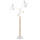 Lumisource Pix Duo Contemporary Floor Lamp in Natural Wood and Matte White